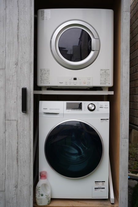 洗濯機とガス式乾燥機